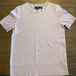 Soft pink Theory Cashmere sweater. Great for under a suit or with jeans.
